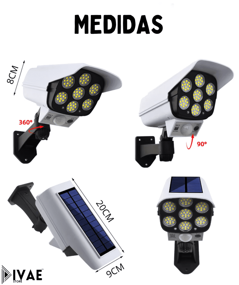 LED SOLAR COM SENSOR DE MOVIMENTO E COMANDO