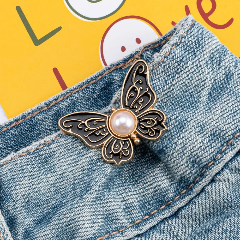 Butterfly Jeans Button Adjustable Clips For Pant Skirts Waist Tightener Buckle Snap Button Pants Pin Retractable Button Adjuster