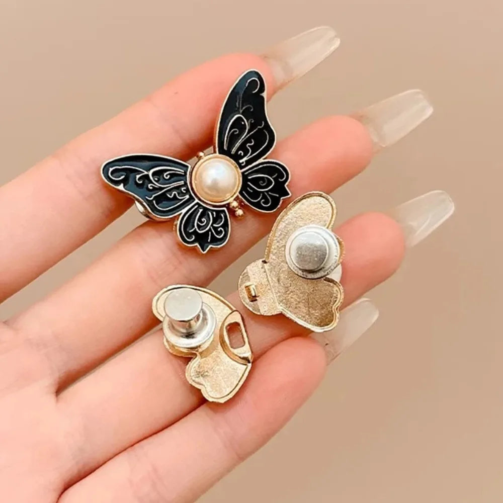 Butterfly Jeans Button Adjustable Clips For Pant Skirts Waist Tightener Buckle Snap Button Pants Pin Retractable Button Adjuster