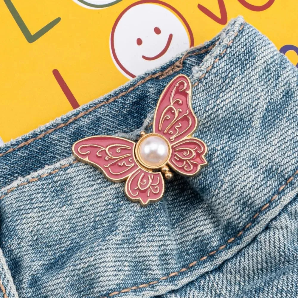 Butterfly Jeans Button Adjustable Clips For Pant Skirts Waist Tightener Buckle Snap Button Pants Pin Retractable Button Adjuster