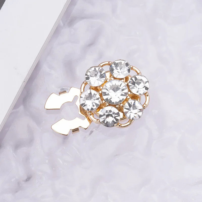 Crystal Pearl Button Covers Detachable Clip-On Shirt Coat Decorative Buttons Sewing Button for DIY Blouses Clothing Women Men