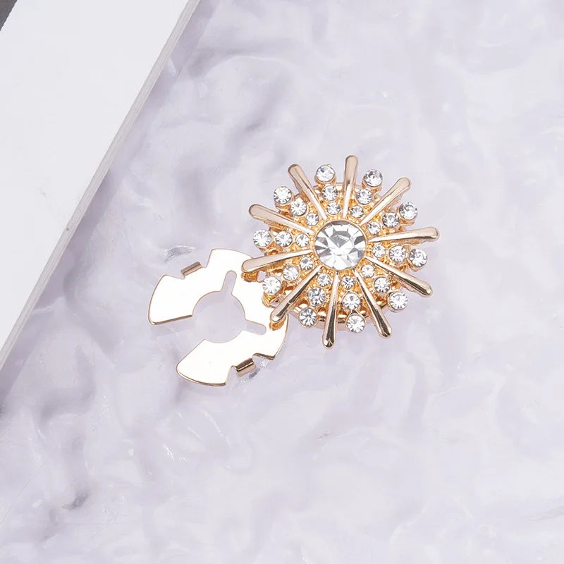 Crystal Pearl Button Covers Detachable Clip-On Shirt Coat Decorative Buttons Sewing Button for DIY Blouses Clothing Women Men