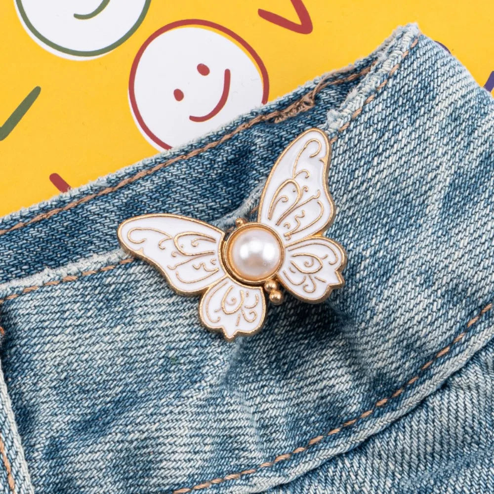 Butterfly Jeans Button Adjustable Clips For Pant Skirts Waist Tightener Buckle Snap Button Pants Pin Retractable Button Adjuster