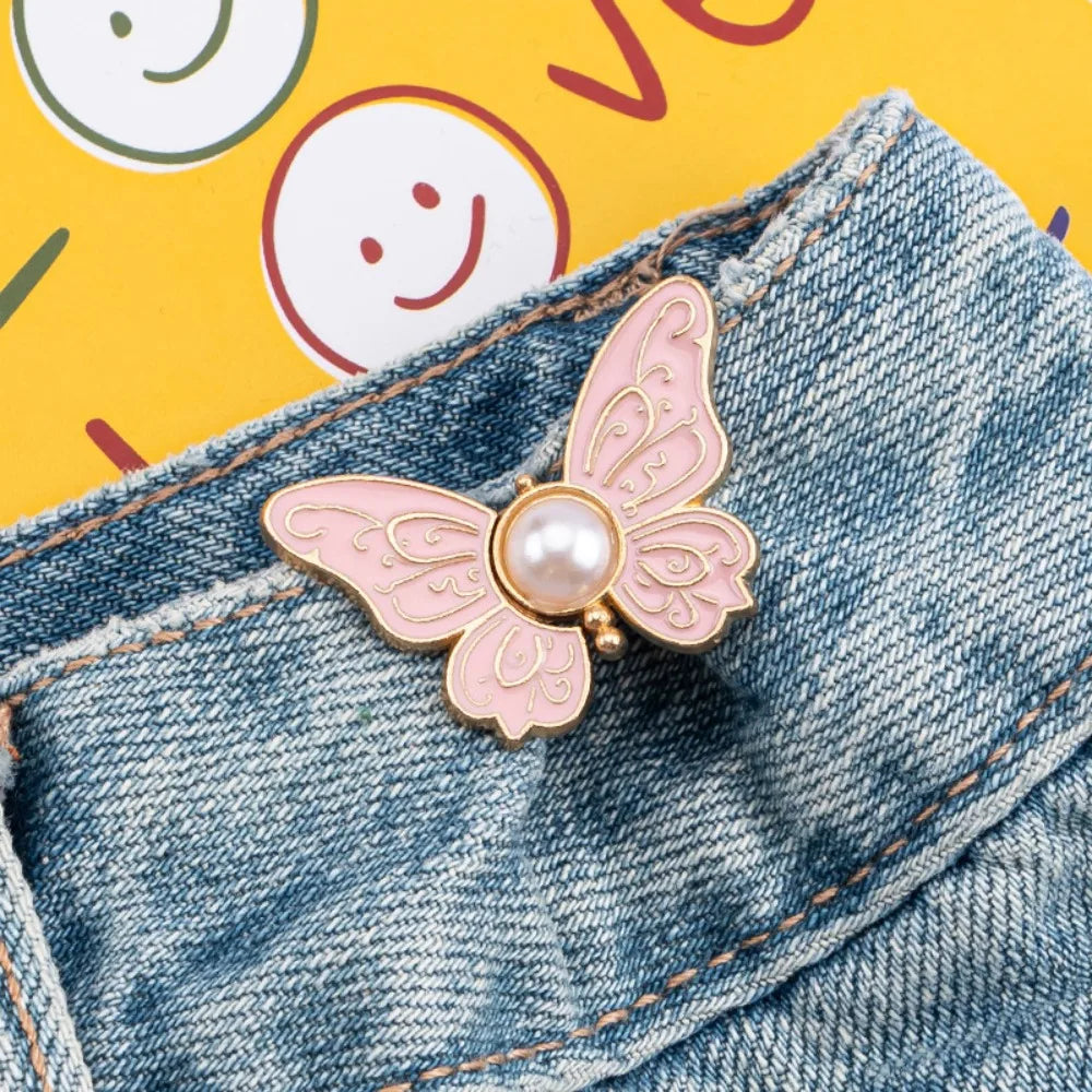 Butterfly Jeans Button Adjustable Clips For Pant Skirts Waist Tightener Buckle Snap Button Pants Pin Retractable Button Adjuster