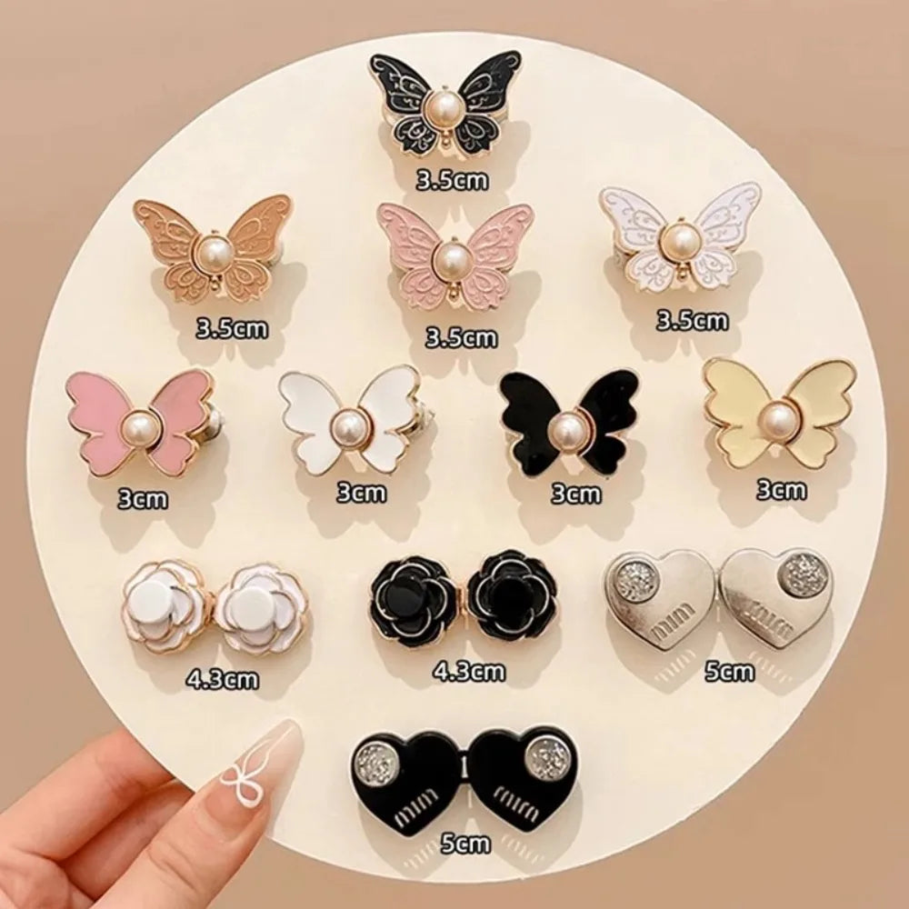 Butterfly Jeans Button Adjustable Clips For Pant Skirts Waist Tightener Buckle Snap Button Pants Pin Retractable Button Adjuster