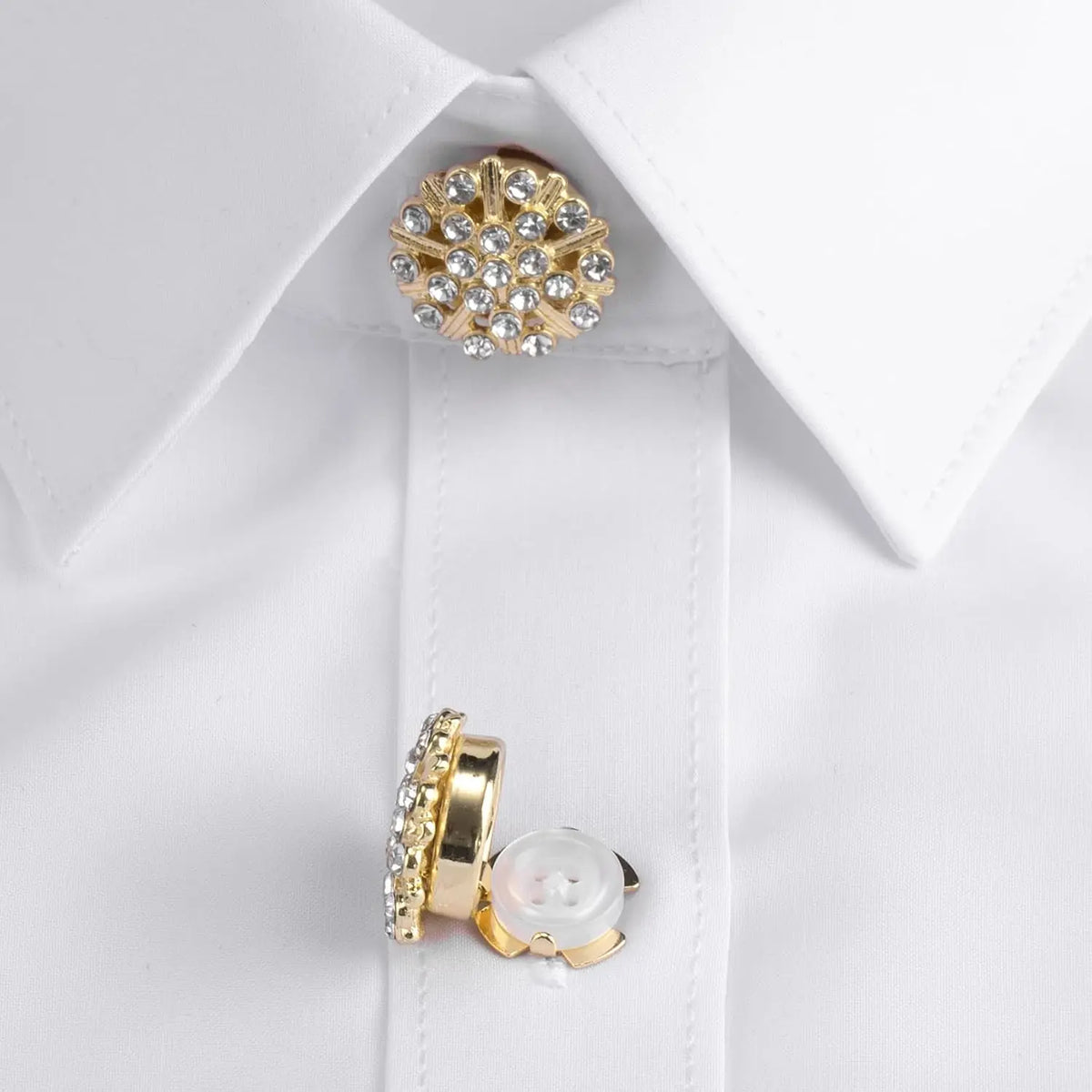 Crystal Pearl Button Covers Detachable Clip-On Shirt Coat Decorative Buttons Sewing Button for DIY Blouses Clothing Women Men