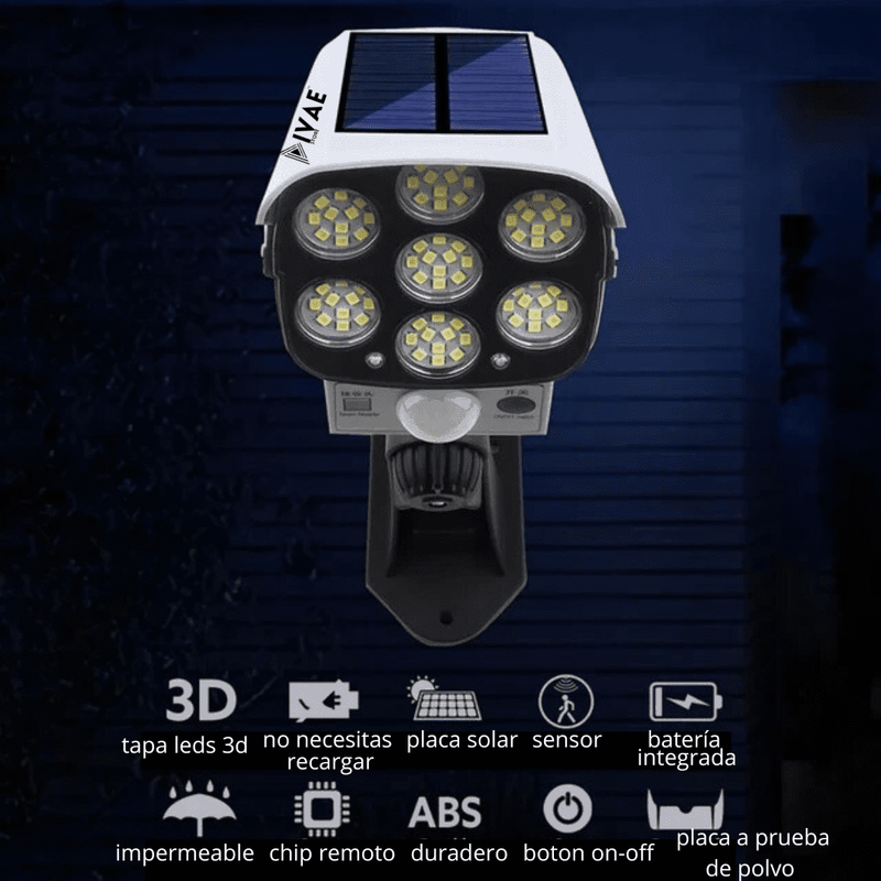 LED SOLAR COM SENSOR DE MOVIMENTO E COMANDO